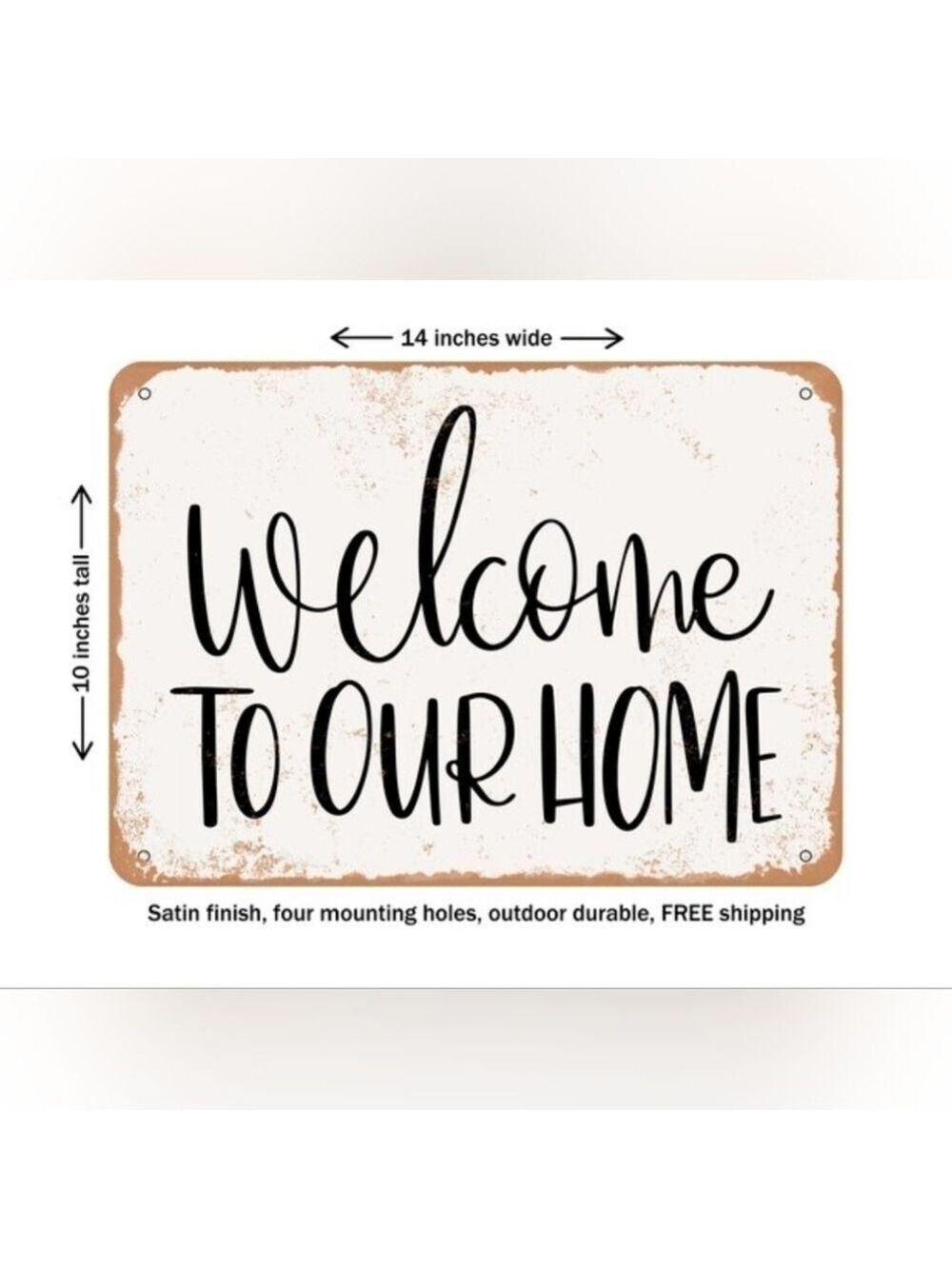 DECORATIVE METAL SIGN - Welcome - Vintage Rusty Look - Picture 4 of 4